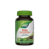 Nature's Way DGL deglycyrrhizinated licorice extract bottle for digestive relief, 100 chewable tablets.